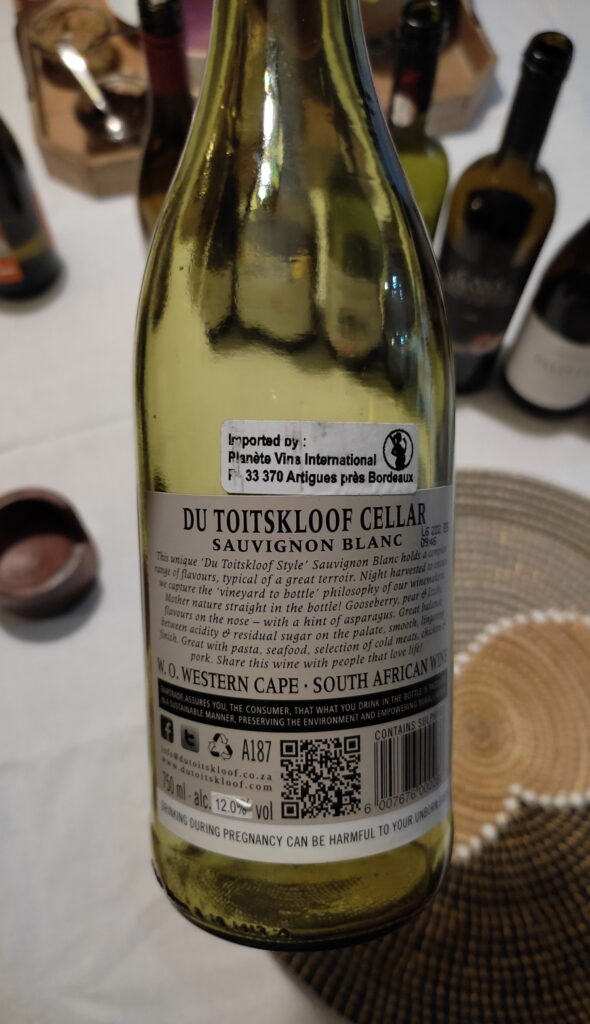 Du Toitskloof Sauvignon dos